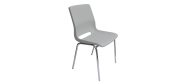 Plaststole. Ana stol med krom stel, plastskal i lys grå. Fabrikken yder 5 års garanti på Ana stole.