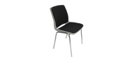 Plaststole. Ana stol med krom stel, plastskal i lys grå og Fame stof mørk grå nr. 60051. Fabrikken yder 5 års garanti på Ana stole.