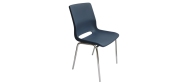 Plaststole. Ana stol med krom stel, plastskal i mørk blå. Fabrikken yder 5 års garanti på Ana stole.