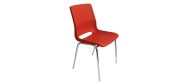 Plaststole. Ana stol med krom stel, plastskal i rød. Fabrikken yder 5 års garanti på Ana stole.